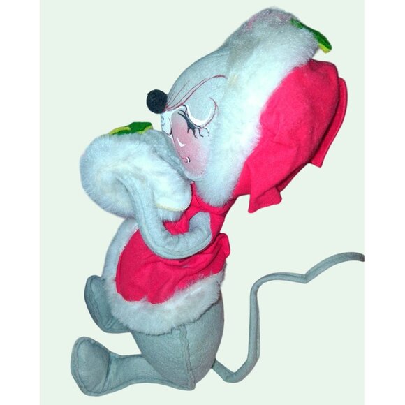 HUGE Vintage Annalee Christmas Santa & Mouse Plush Figurines 18" & 14" Handcraft - Picture 6 of 16
